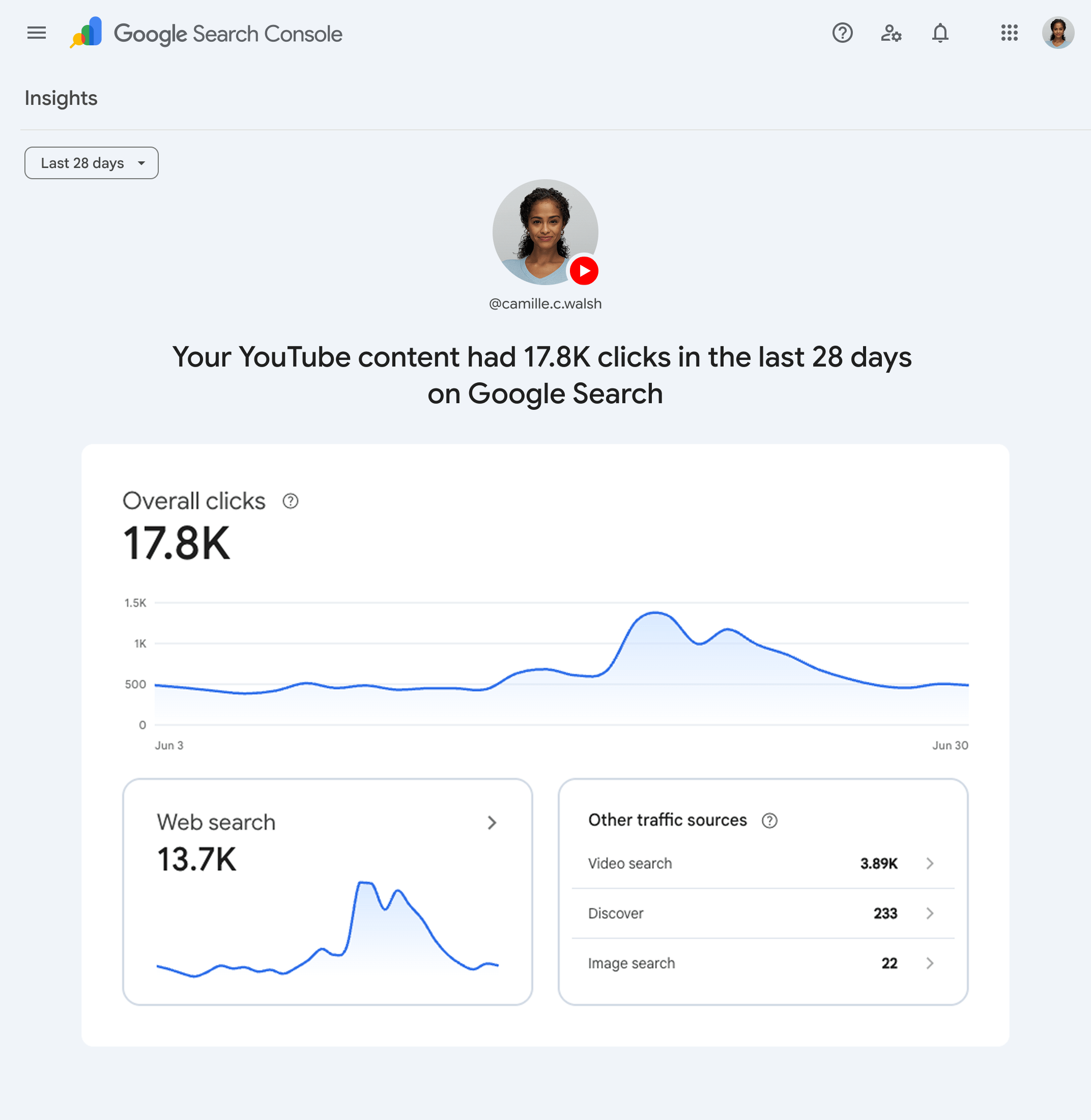 A screenshot of Google Search console showing the platform properties feature.