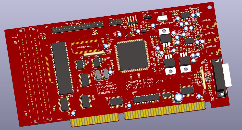 Rendering of the Beavis Ultrasound card