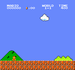 Animated rollout of raw JEPA and CEM barely moving Mario toward a nearby goal