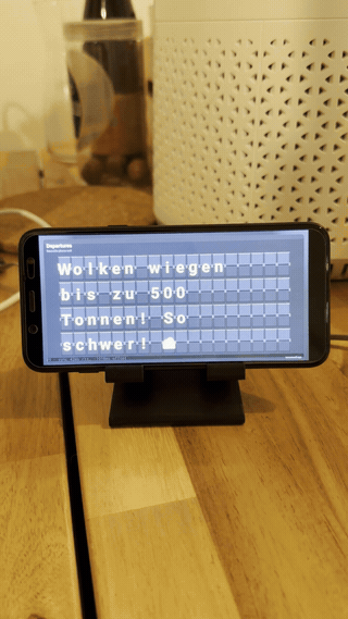 Turn a phone into a Split-Flap screen that you can update via JSON API.