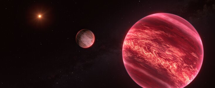 Artist’s impression of CD-35 2722, a system with a moon-like object
