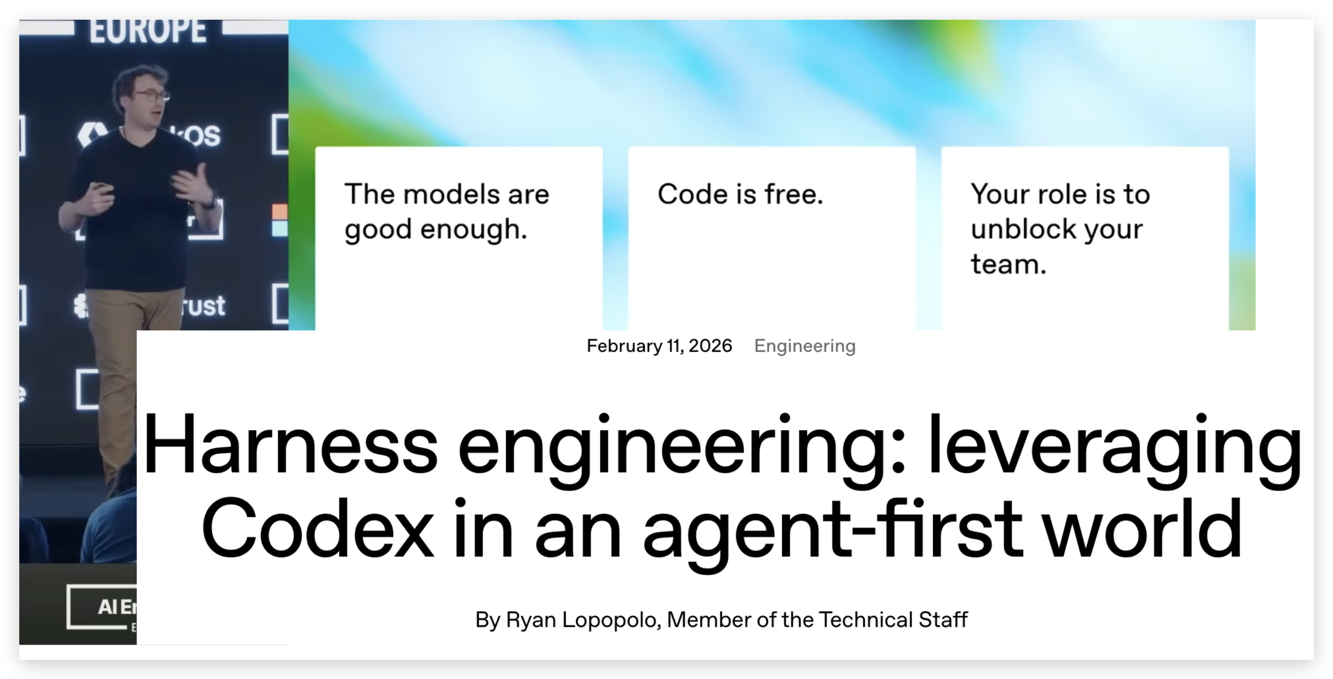 Ryan Lopopolo of OpenAI on harness engineering