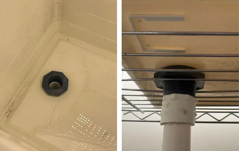 Drilling a hole for drainage