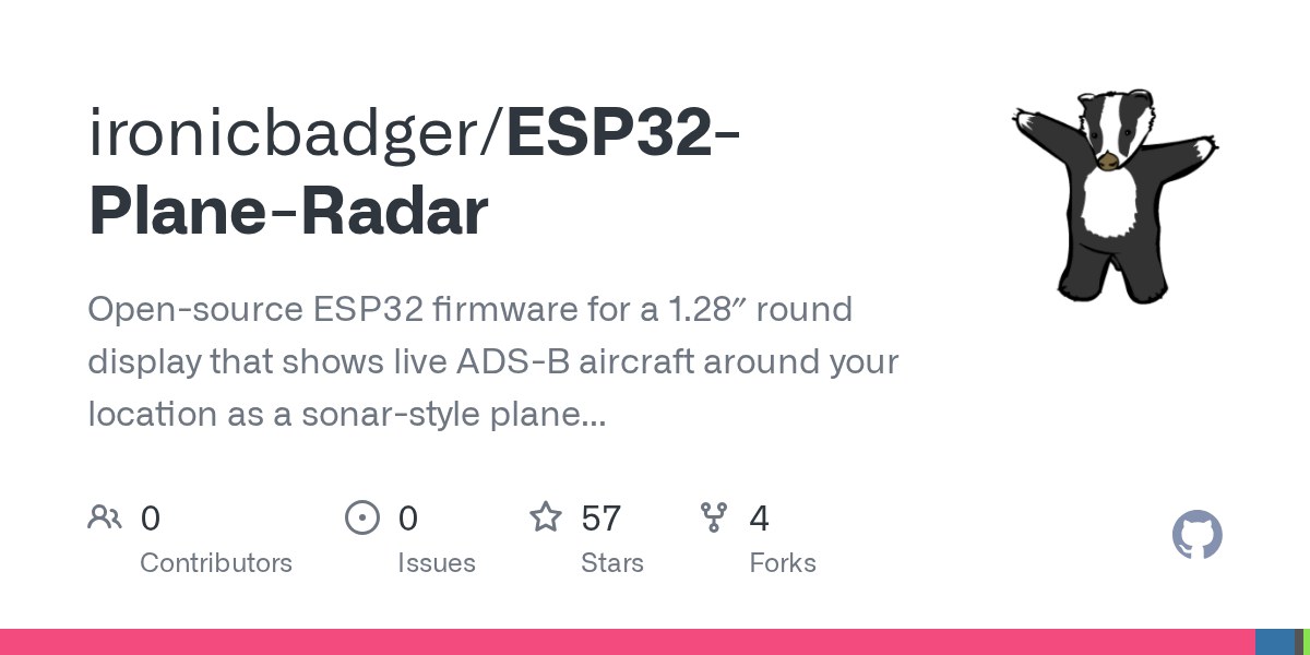 GitHub preview for ironicbadger/ESP32-Plane-Radar