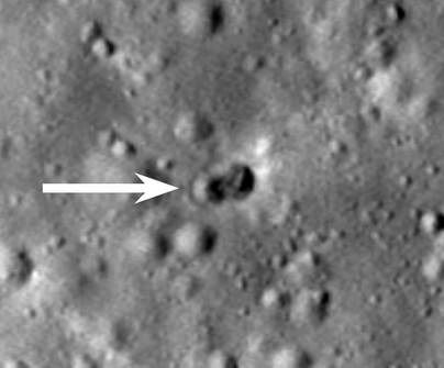 double crater from Chang'e-5T1 upper stage hitting the moon