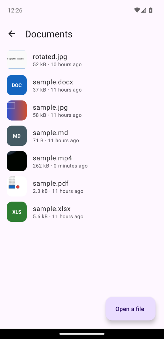 Browsing a granted folder with previews