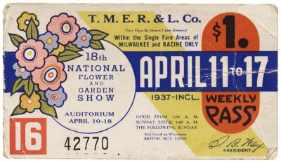 Milwaukee Transit Pass, 1937