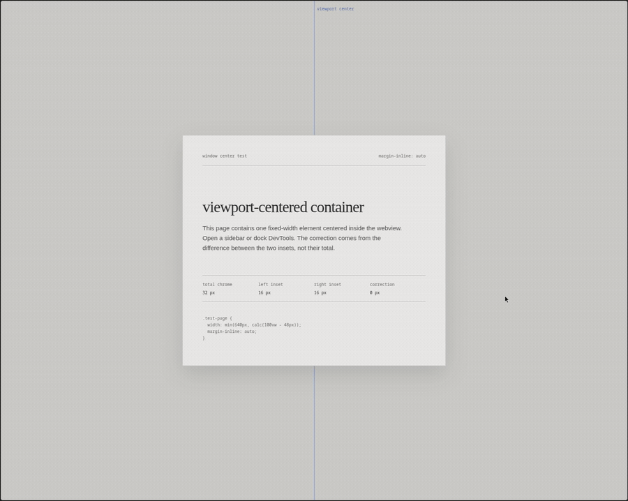 the extension moving the div to the window center as the sidebar opens