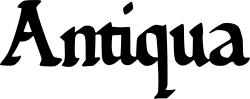 Schriftzug Antiqua