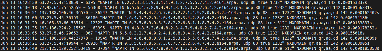 Log screenshot