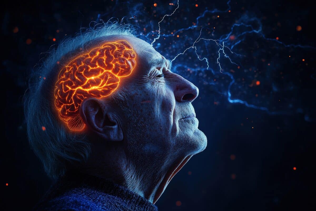 Aging brain in elderly man