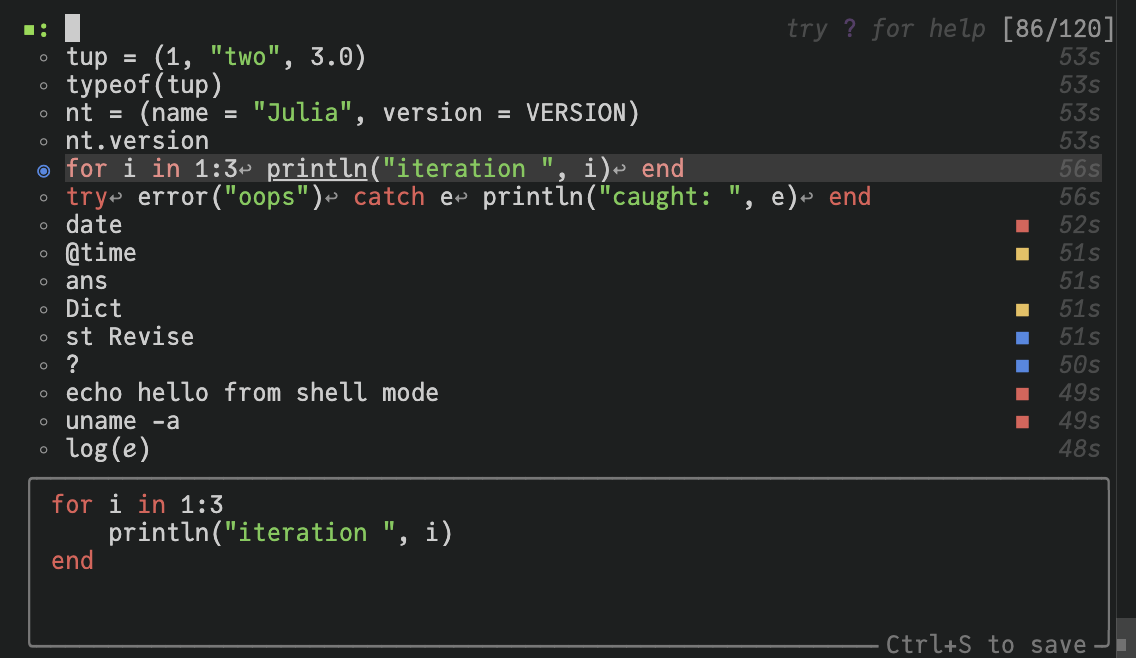 REPL history search